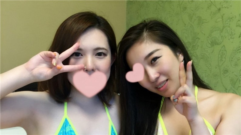 素人ハンター『Mr.パコパコ』 マリ ユリア – 【個人撮影】マリ&ユリア 水着美女2人とお酒の勢いで生ハメ！中出し！