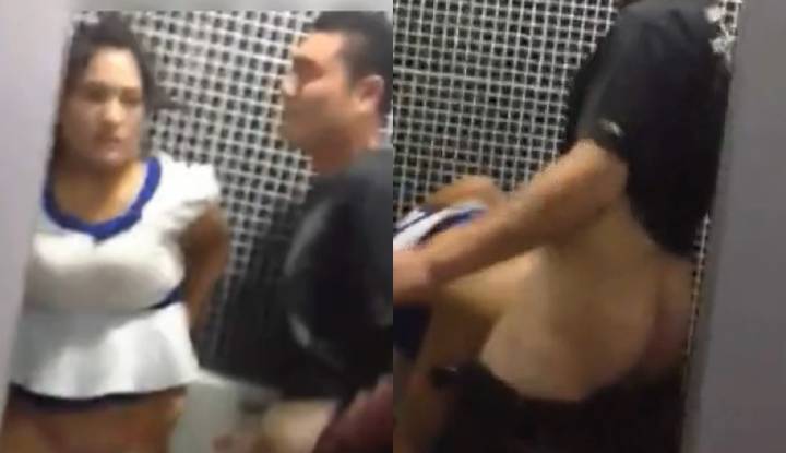 หนุ่มสาวแอบมาเย็ดกันในห้องน้ำหญิง