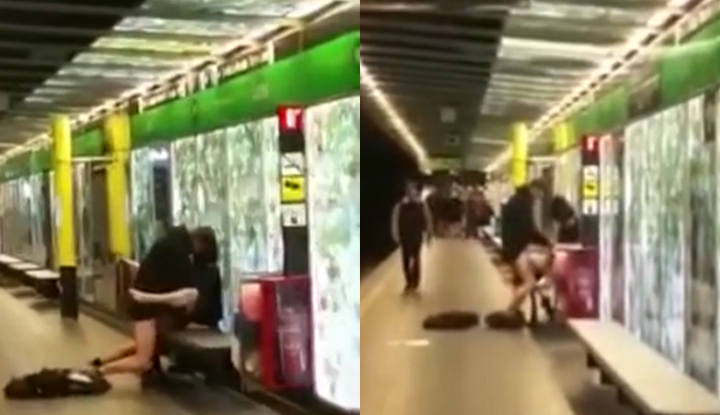 [ยุโรป]  คู่รักขี้เงี่ยน ลงรถไฟปุ้บก็เย็ดกันริมชานชาลาเลย ไม่รู้ไปโดนตัวไหนมา