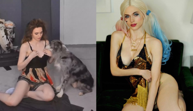 (ยุโรป) ไลฟ์สดเล่นเสียวกับหมา ถูกบล็อคแน่นอน!!