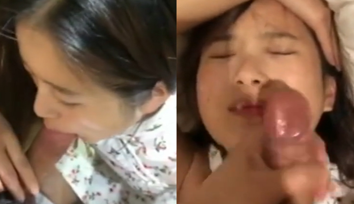 โม๊คเสร็จโดนผัวฉีดน้ำควยลงบนหน้า แถมควยใหญ่มาก