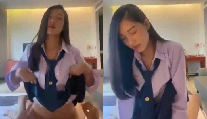 [Thailand] I haven't even taken off the student's uniform. I'm in a hurry to sit on it and enjoy it.