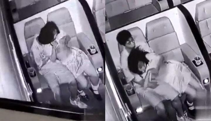 Internet exposure door incident Nan O Cinema door speed 9 studio young couple staged a breast pumping war, the staff is not calm