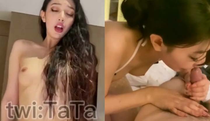 Top contrast bitch Tata is so beautiful eating dick~ Few men can stand up to instant ejaculation