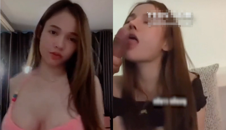 Aonoi_jb's Instagram live stream got leaked. She set up the camera seductively for her boyfriend. The clip features Thai audio with large breasts, and she pleases her boyfriend until he ejaculates.