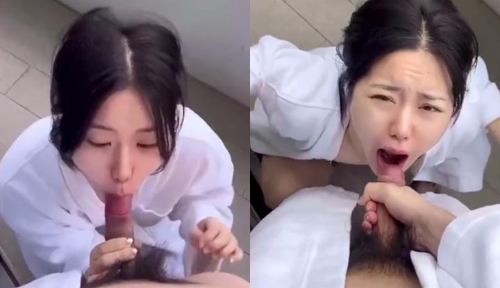 บนระเบียงแห่งนี้ กำลังทำให้เสียหายอย่างลับ ๆ! มันดูน่าตื่นเต้นมาก เข้าไปในปากทั้งหมด