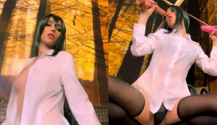 [America] Famous user aerytiefling on platform O~ So hungry that I couldn't take it anymore, went straight for a double blowjob with two meat sticks at once.