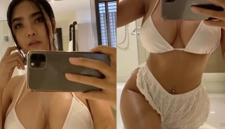 [Thailand] Famous influencer Noey_Yanisa from O Station tries on her newly purchased bikini. White color truly complements my pure and clean look.