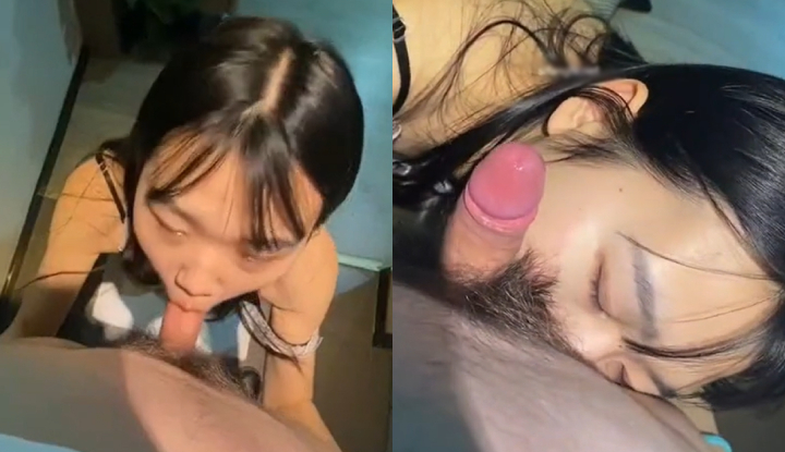 girlfriend in maid outfit licks cock to seduce