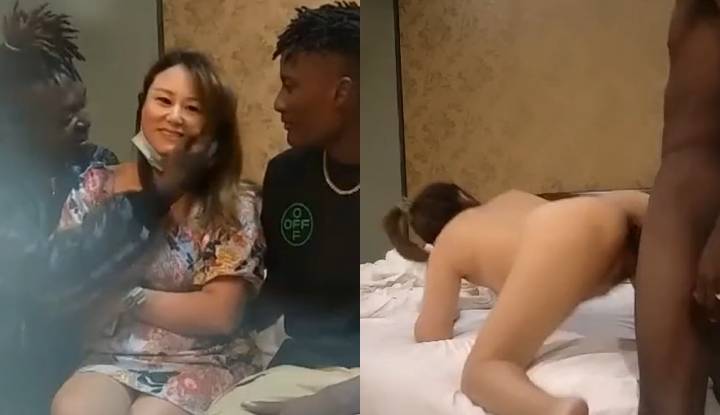 หญิงผิวดำไปออกเดทกับพี่ชายของเธอ และช่องคลอดของเธอก็เต็มไปด้วยอวัยวะเพศชายสีดำสองอัน