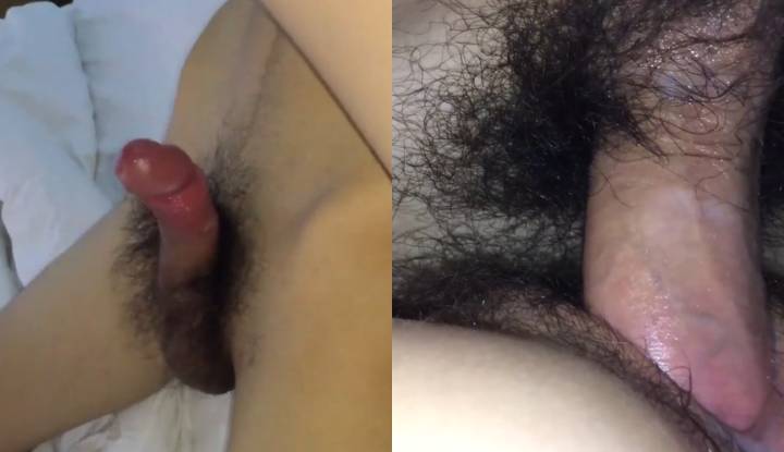 ภาพระยะใกล้ของอวัยวะเพศชายขนาดใหญ่และการหลั่งภายใน