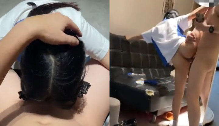 the incest god fucked the schoolgirl in school uniform, the father and daughter had incestuous dirty talk and teasing, the tender pussy had an orgasm and squirted!