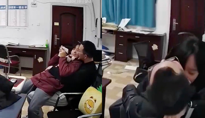 liu guangqi, a talented teacher at heze secondary school in shandong province, was exposed for arranging dates with female students and engaging in french kissing and office flirting!