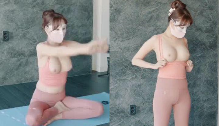 [korean] realgraphic's latest porn video: busty sister trains her ass and shows herself off, with big tits shaking as she jumps, shows off her hairless pussy in difficult positions!