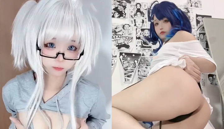 the ultimate contrast loli xiaoputong two-dimensional cos anime three-point temptation video leaked with a pure face naked dance temptation picture is extremely erotic!