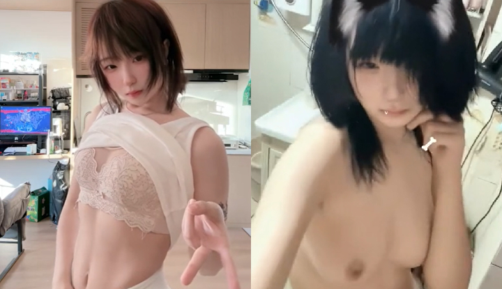 private nude dance video leak: soft pink breasts bouncing and shaking, white stockings on long sexy legs, so addictive you can't stop!