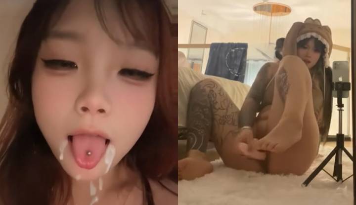 tiktok influencer slut queen: huge leaked private video - curvy milf with giant tits gets herself intensely fucked hard by multiple toys, ahegao's face dripping with cum as she masturbates hard, until she squirts and climaxes! 1