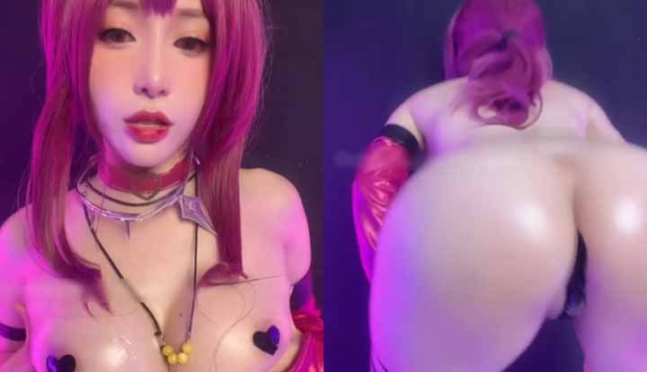 tinyasa - top 福利 girl from twitter: kafka cosplay from honkai: star rail - sexy ruby bottom, soft white breasts, eye-catching and alluring!