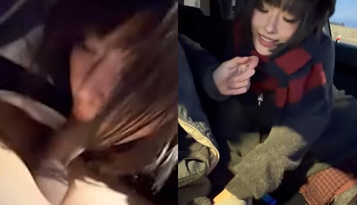 top-tier contrasting sex symbol pupu's latest pre-movie love vlog features her boyfriend masturbating and giving her deep throat oral sex while driving, showcasing her wanton and lewd behavior that ignites the senses!