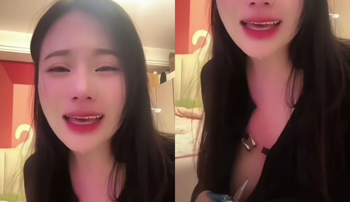 คลิปหลุดแคปหน้าจอไลฟ์สด TikTok อินฟลูเอนเซอร์ Hua Hua Ju: สาวนมใหญ่คลึงนมสวยๆ ขณะร้องไห้ หัวนมสีชมพูชัดเจน ถูกดูโดยคนนับพันออนไลน์