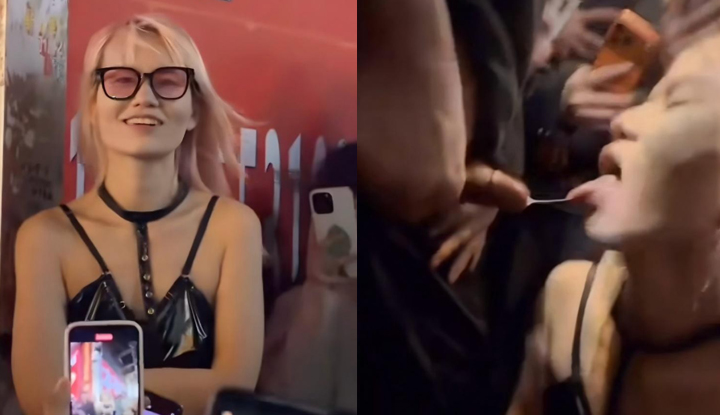 shocking! scandal erupts on jiefang west street, changsha: a couple puts on a spectacular oral sex show in the middle of the street, attracting hundreds of onlookers and sparking a huge online sensation – dubbed the "florida version within the country"!