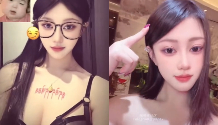 a beautiful woman with glasses and a great figure confidently shows off her body.