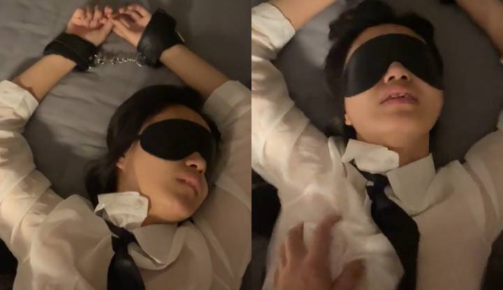 女友穿著制服矇眼綁起來想要被糟蹋一番