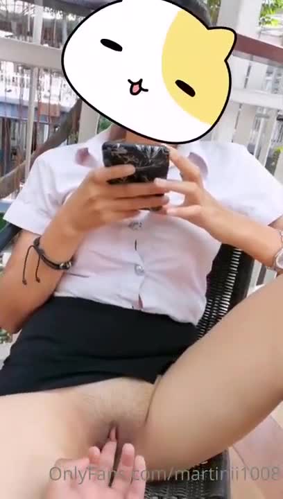 Leaked clip of Martinii, young student, smooth pussy