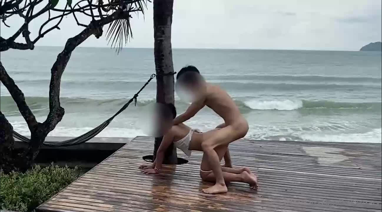 Porn clip of ilovesexary, a young couple having sex, inviting their female friend to suck the guy's dick by the seaside.