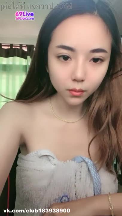 69live - Live streaming in a private XXX room with adorable Thai teen, big bright eyes and smooth white skin. Fondling her big, firm breasts and teasingly fucking her.